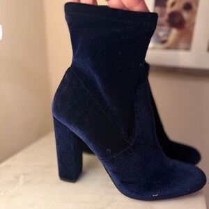 Steve Madden Midnight Blue Velvet Boots